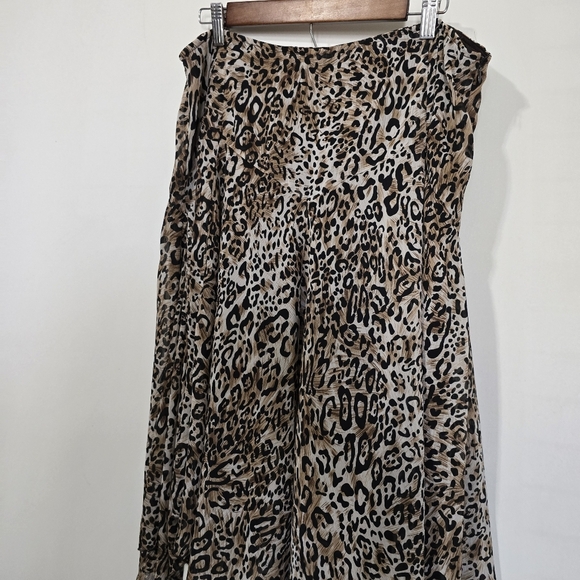 Vintage Hankerchief Leopard Cheetah Print Women's Maxi Skirt - Picture 5 of 6